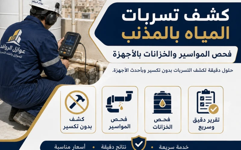 كشف تسربات المياه بالمذنب | فحص بالأجهزة دون تكسير