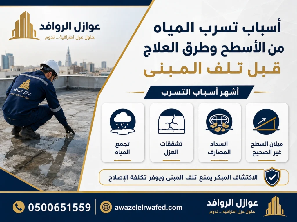 أسباب تسرب المياه من الأسطح وطرق العلاج قبل تلف المبنى