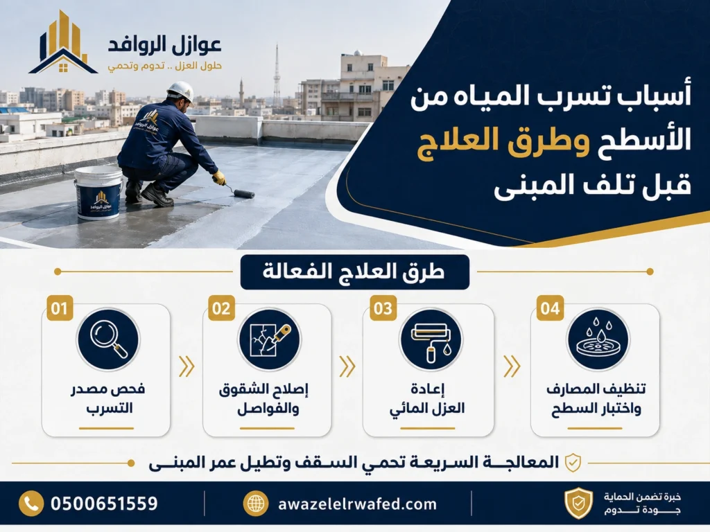 أسباب تسرب المياه من الأسطح وطرق العلاج قبل تلف المبنى